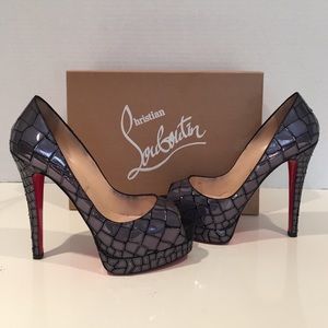 Christian Louboutin Sobek sequin satin shoe 38.5