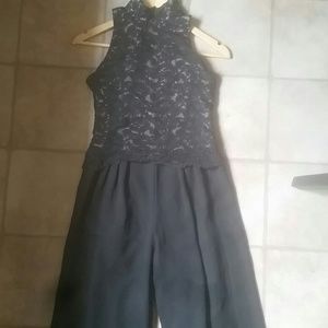 Black lace wide leg jumper