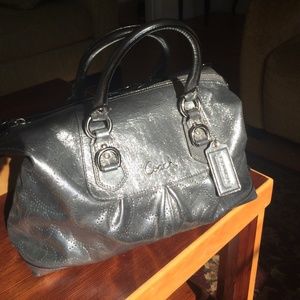 SOLD:  Coach signature Ashley bag- shimmery silver
