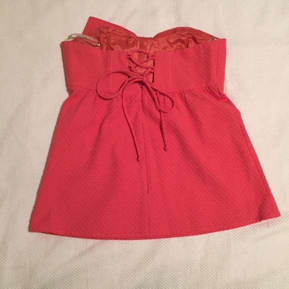 Voom by Joy Han strapless top with lace up back - Picture 2 of 4