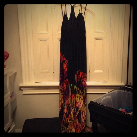Floor length polyester dress L