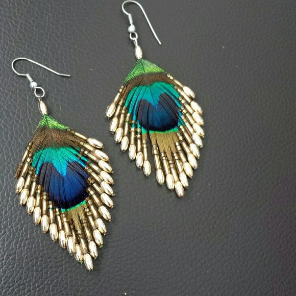 Jewelry - FINAL SALE Reduced Peacock earrings NWOT