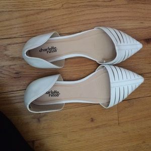 Never worn white flats