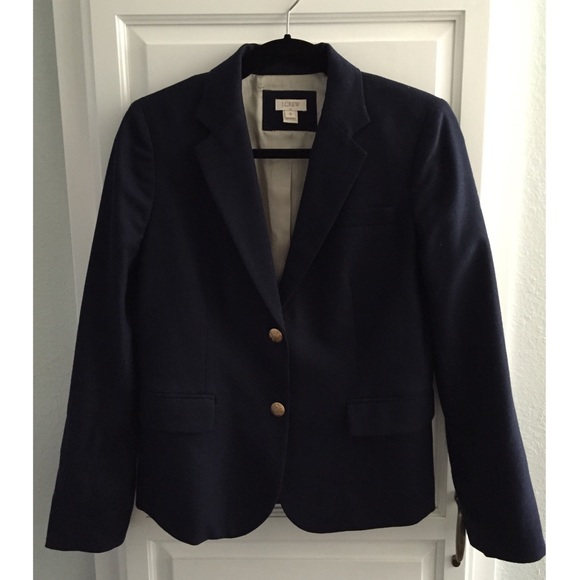 J. Crew Navy Blazer with Brass Buttons