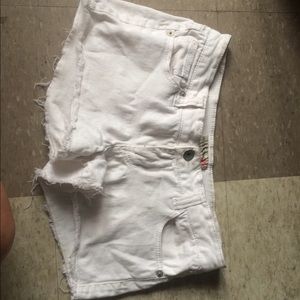 Paris Blues White Denim Shorts (Frayed)