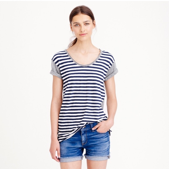 J. Crew Vintage Cotton Colorblock Stripe Tee