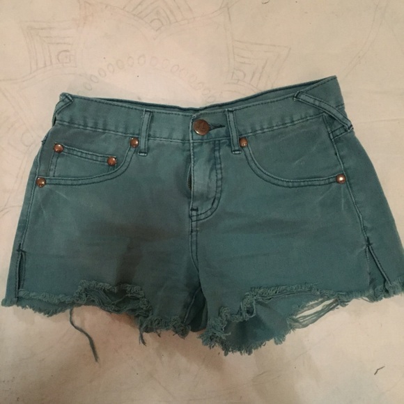 Teal free people shorts
