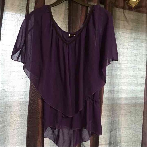Sheer purple top