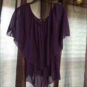 Sheer purple top