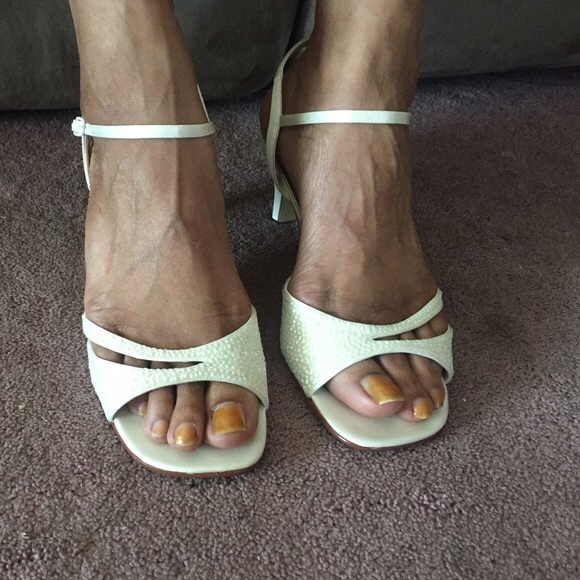 CAPARROS - Hand Beaded Pearl Sandal - NEVER WORN