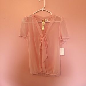 Sheer bowed shirt