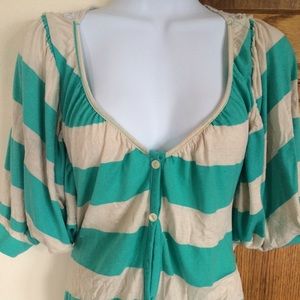 Mint top with crochet back