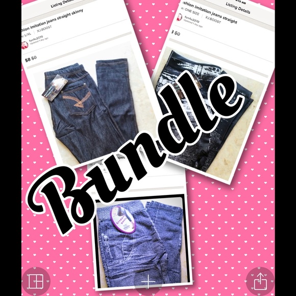 Fashion imitation jeans straight