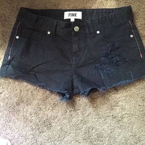 Victoria's Secret Pink, black denim cutoff shorts