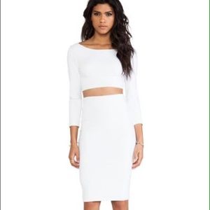 David Lerner stretch white skirt fully lined