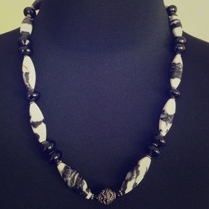 Black and white jasper necklace