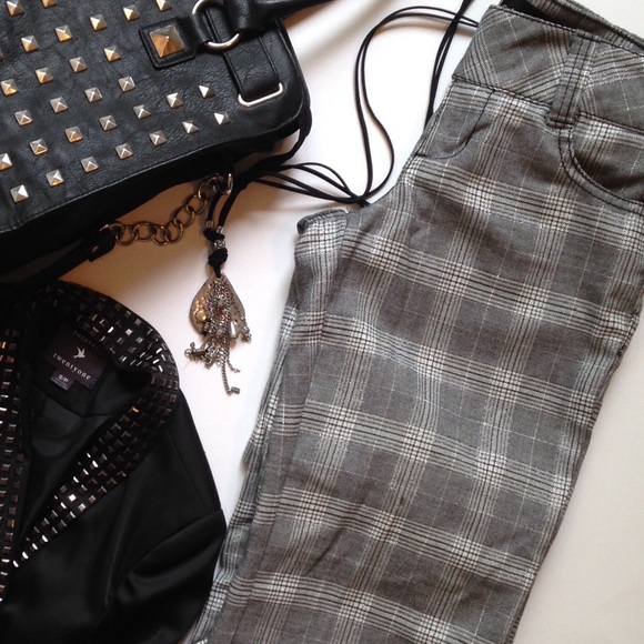 Black White Silver Gray Slacks