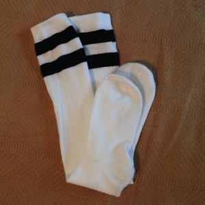 Knee high white socks