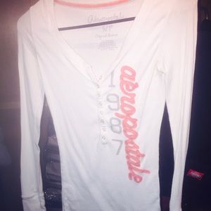 White and peach long sleeve