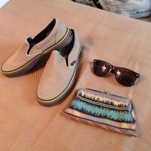 Hemp rasta slip on vans