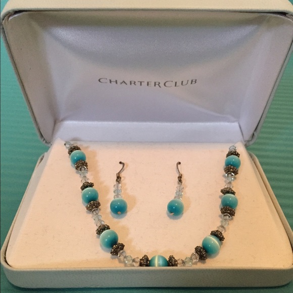 NWOT! Charter Club necklace and earrings set. - Picture 2 of 2