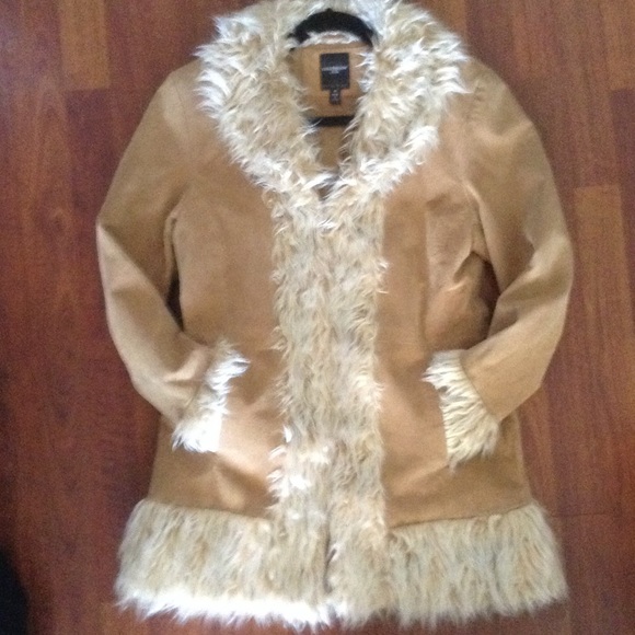 Colebrooke&Co. Genuine Leather Faux Fur Jacket New