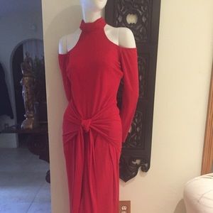 Red long sleeve dress