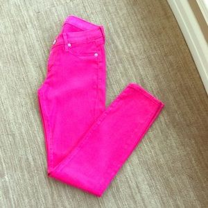 Hudson 'Super Skinny' Hot Pink Jeans