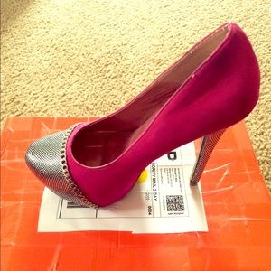 Pink and silver pumps