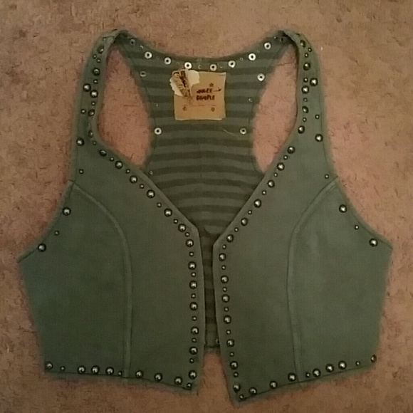 Free People Other - Free people green studded vest