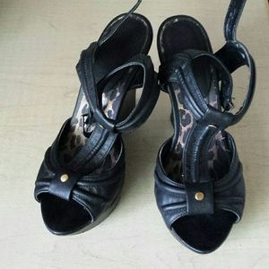 Black and Brown Strap Wedges