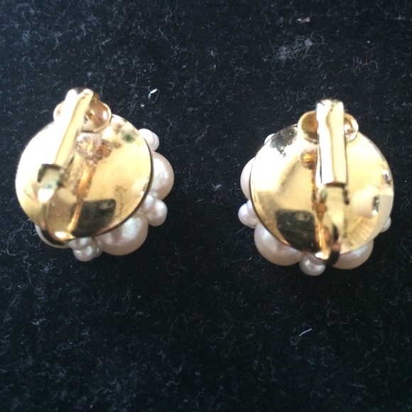 Vintage Pearl clip ons with a post , - Picture 3 of 4