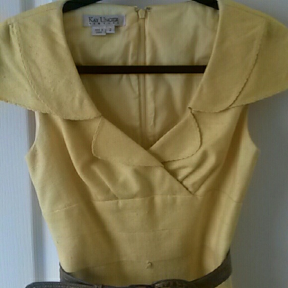 Kay Unger Yellow Linen Dress - Picture 2 of 4