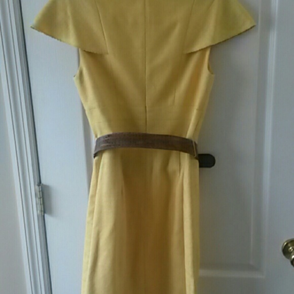 Kay Unger Yellow Linen Dress - Picture 4 of 4