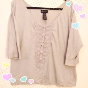 Grey Blouse with 'Bows' Down Front
