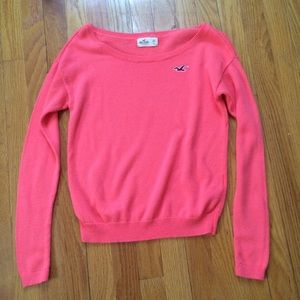 XS Coral Hollister Pullover Crewneck Sweater