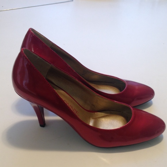 Red patent leather heels