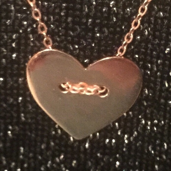 Sterling Silver (Rose colored) Heart Necklace - Picture 2 of 4