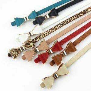 Cute candy color bow belts ( White or Blue )