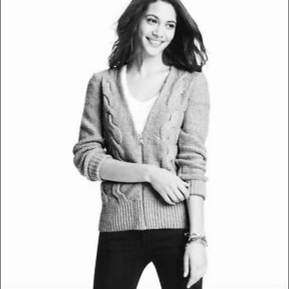 Zip Front Chunky Cable Cardigan Sweater