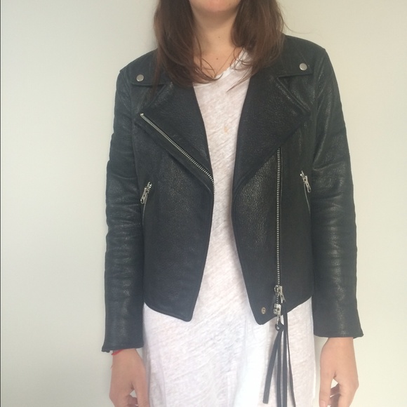 Black Acne leather motorcycle jacket