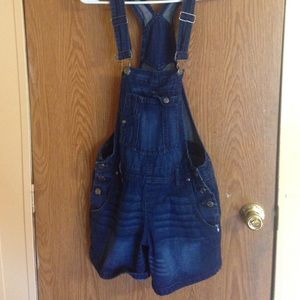 Dark Denim overall shorts SM