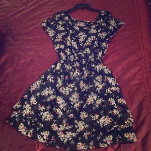 Express floral print mini dress