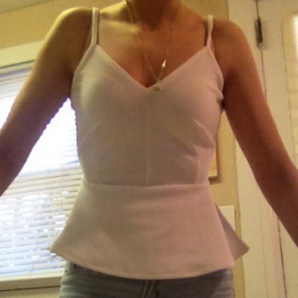 White peplum top