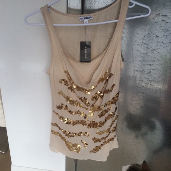☀️ Gorgeous Gold Chunky Sequin Tank Top ☀️ NWT ☀️ - Picture 4 of 4