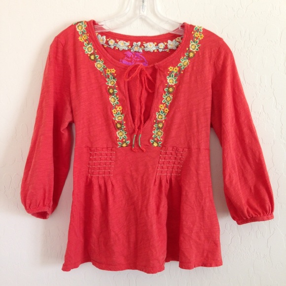 Free People Embroidered Top