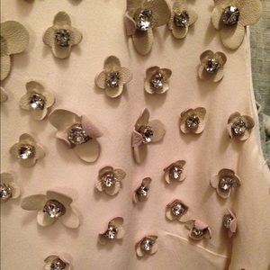 J. Crew leather florets and crystal shift dress