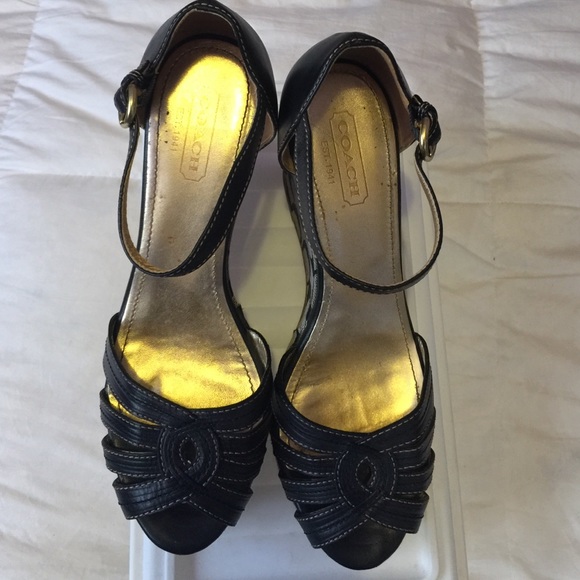 Coach Shoes - Authentic coach wedge with signature heel. Size 10