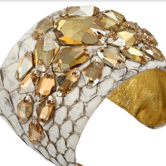 TED ROSSI- Python and Swarovski Bangle and Ring - Picture 2 of 5