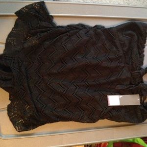 Brand new black crochet halter swimsuit